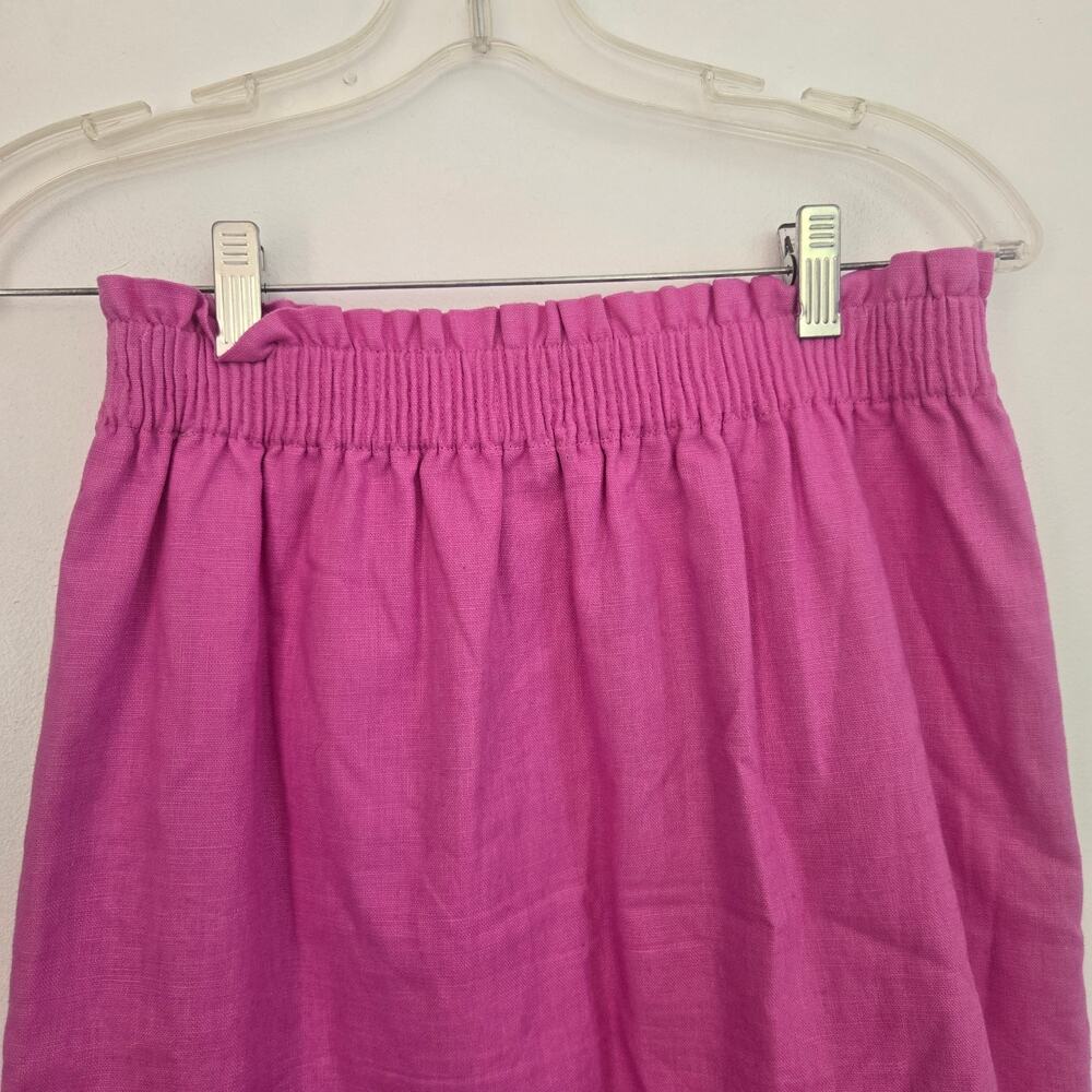 J Crew Factory Womens Linen Blend Skirt Elastic Waist Casual Classic Summer 0 - Picture 6 of 9